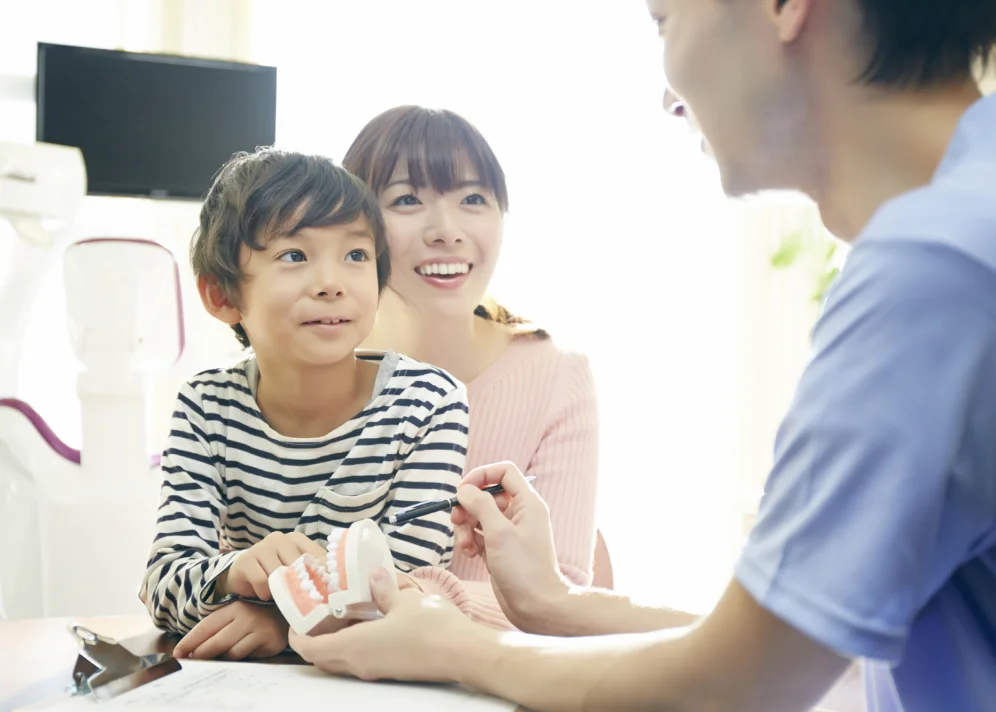 保護者への説明の様子